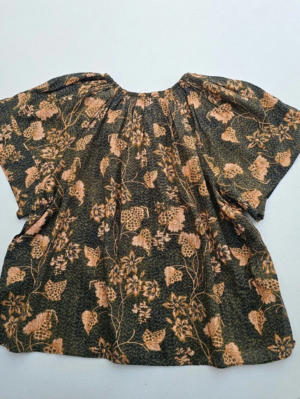 Ulla Johnson Sena Cotton Blend Floral Short-Sleeve Blouse Top